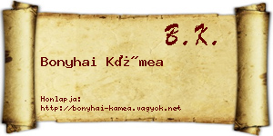 Bonyhai Kámea névjegykártya
